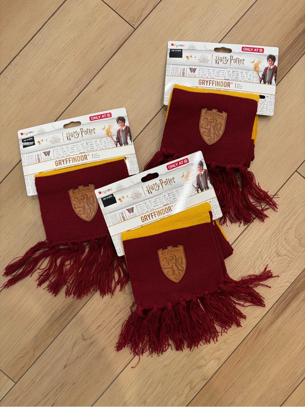 Set of 3 Harry Potter Gryffindor Knit Scarf - Maroon and Yellow Warner Bros.